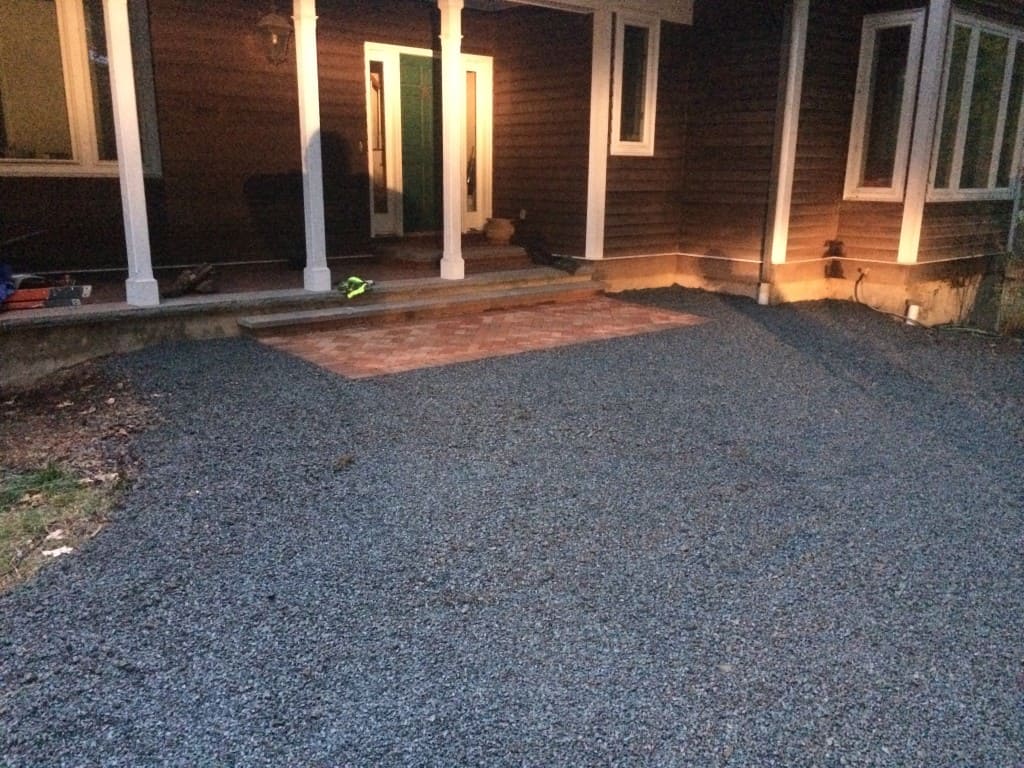 Cleaning up a front walk and stone driveway in Warren NJ
