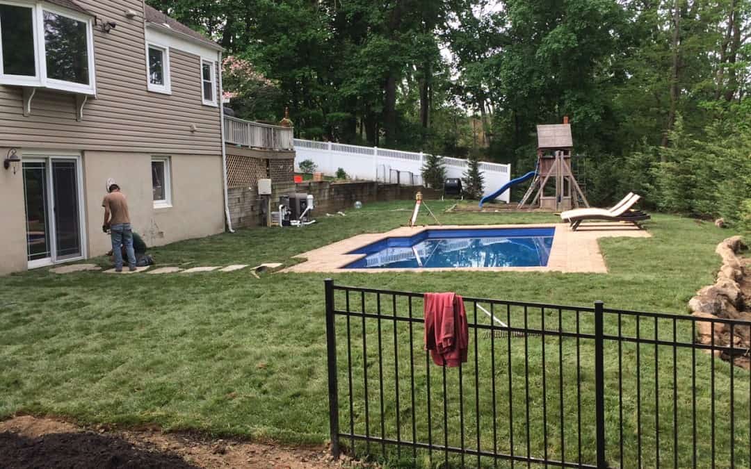 Pool & Yard Landscaping 1 Day makeover in Whippany New Jersey